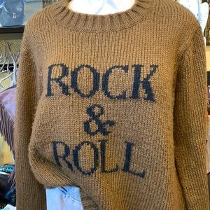Wooden Ships Tan 'Rock & Roll' Crew Neck Sweater